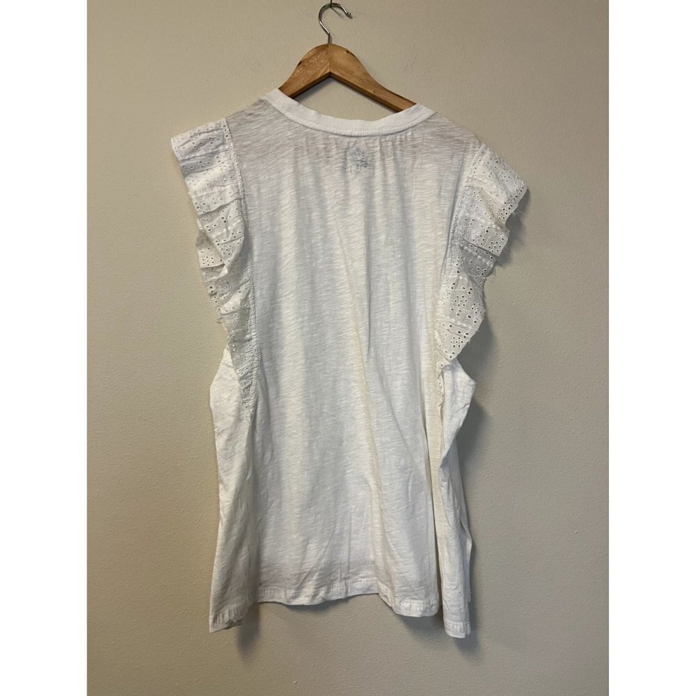 NWT Anthropologie Pilcro Ruffle-Sleeved Tunic White s - Picture 9 of 11